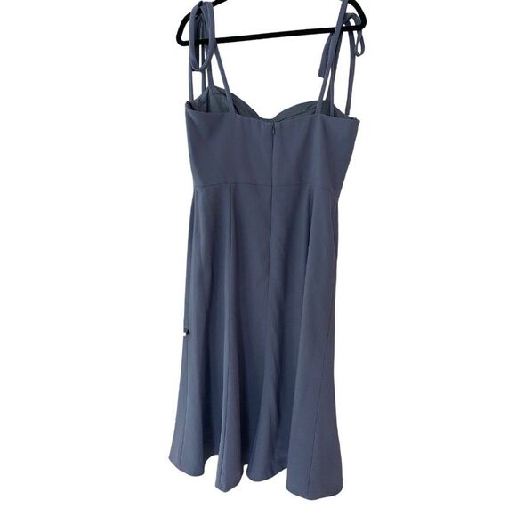 Norstrom Dessy Collections 3069 Midi Bustier Dress Silverstone Gray Size 14 - Picture 5 of 15